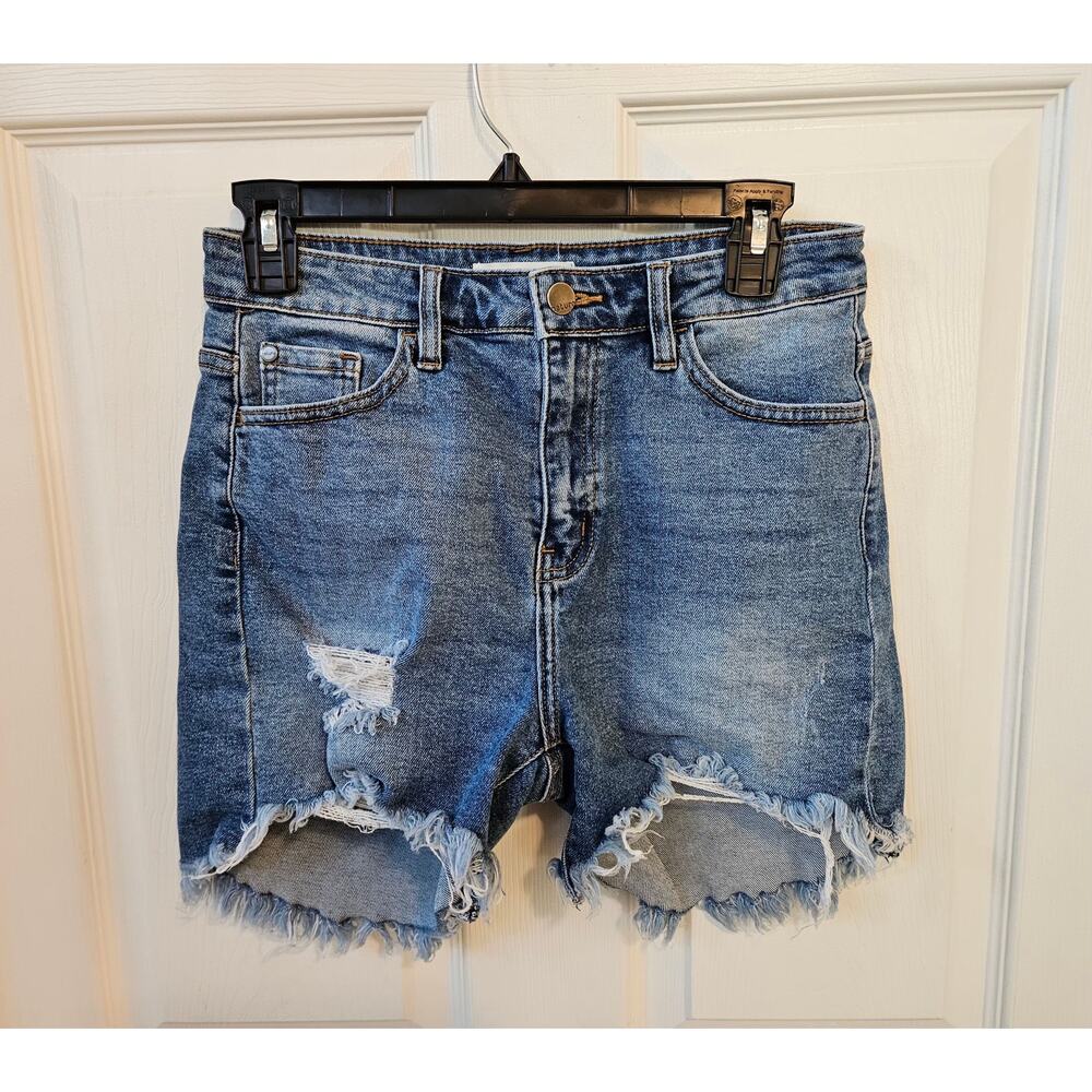 Nature Denim Distressed Raw Hem Jorts Size M Fits Small 27 Waist